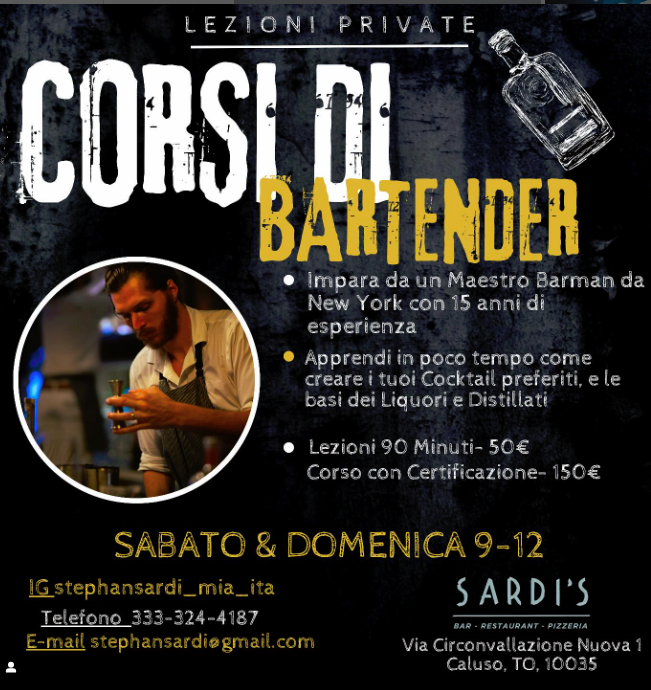 Corsi di Bartender Caluso Chivasso Ivrea Canavese